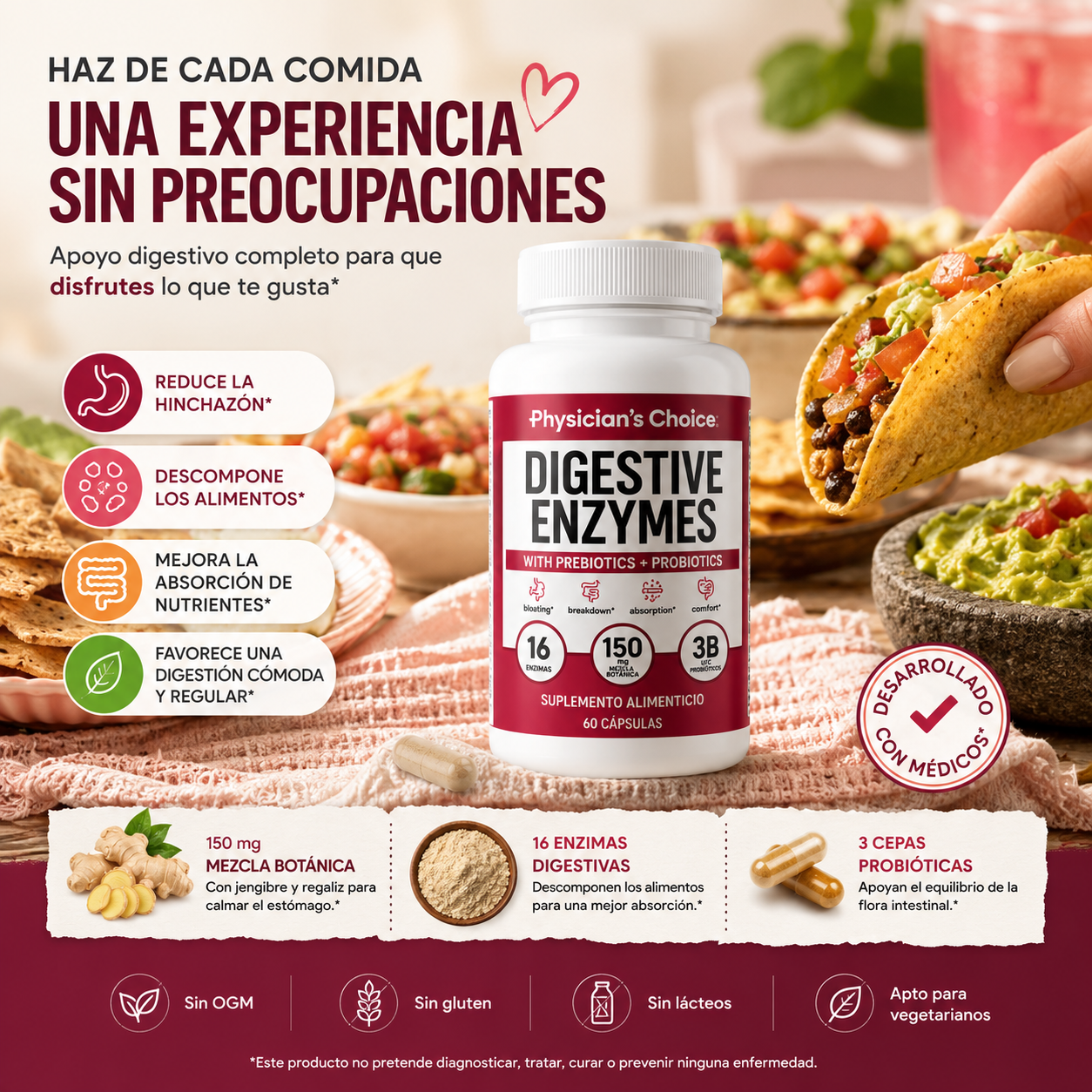 🙂‍↕️ Enzimas Digestivas: Adiós a la hinchazón