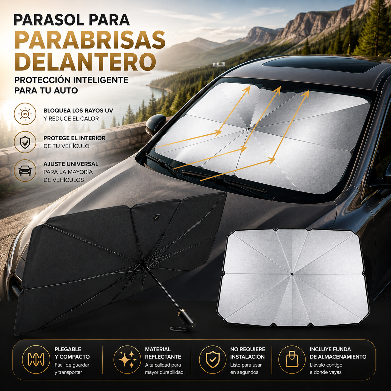 Parasol Plegable Premium para Auto