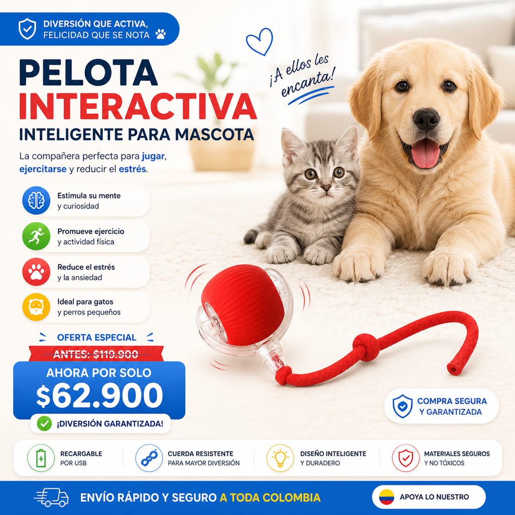 Pelota Interactiva Inteligente Para Mascota